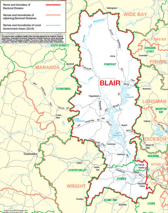 Queensland Blair Map